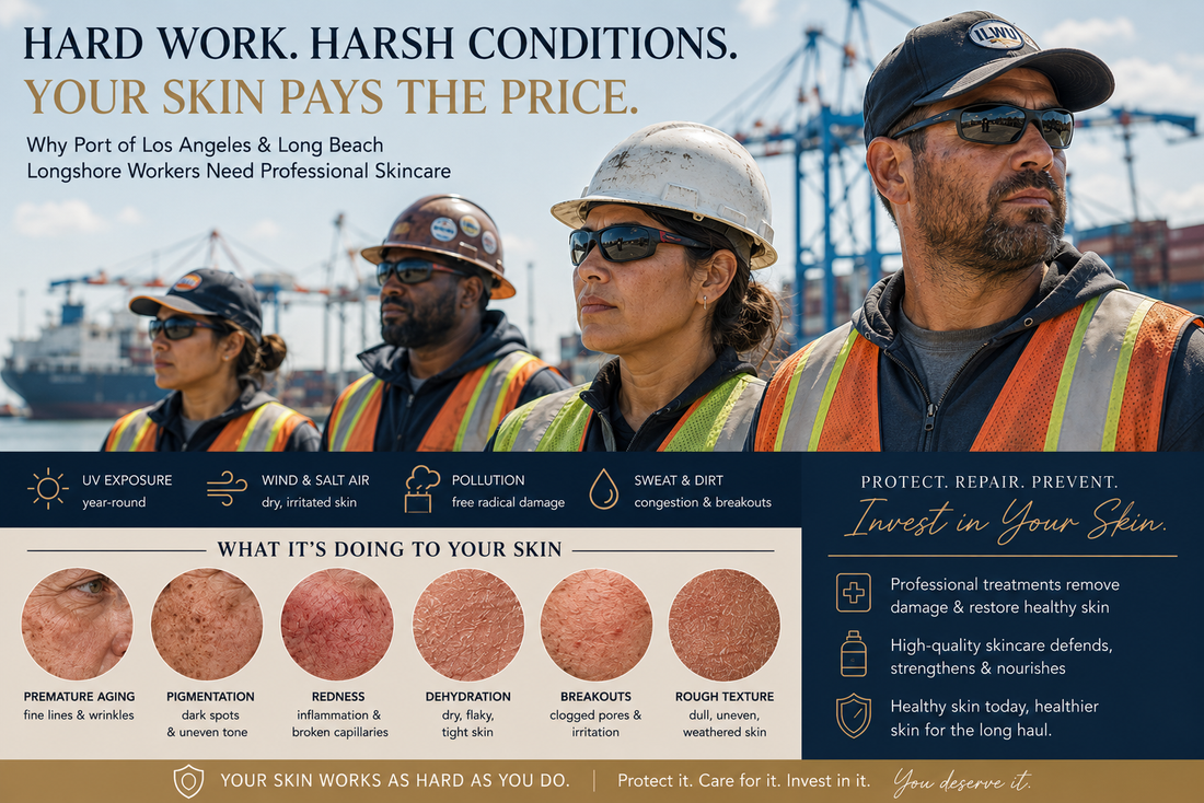 The Hidden Cost of Working the Waterfront: Why Port of Los Angeles & Long Beach Longshore Workers Need Professional Skincare
